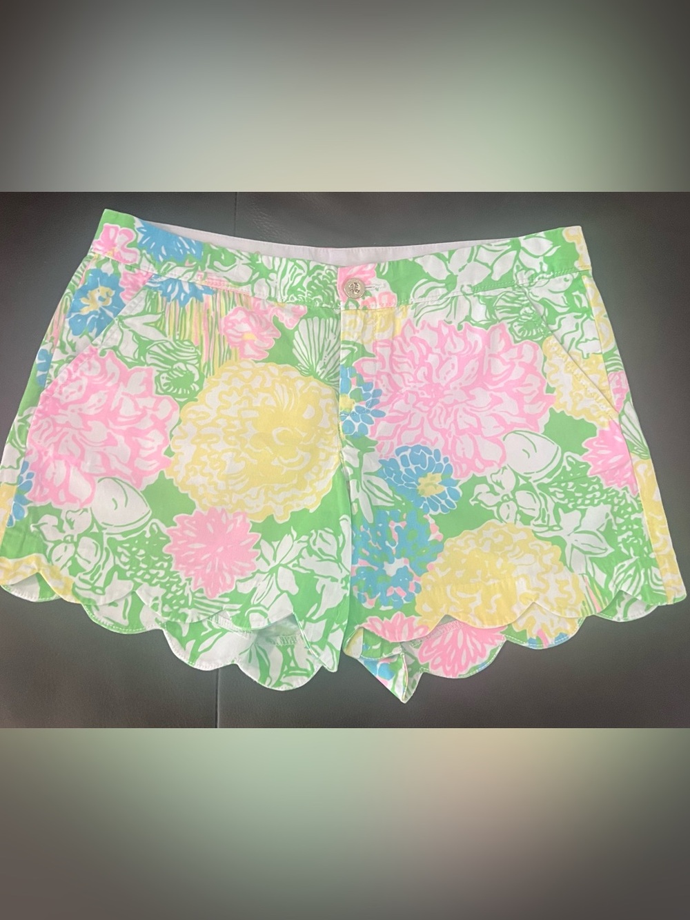 Lilly Pulitzer Green Pink Yellow Blue Floral Buttercup Shorts: Size 6